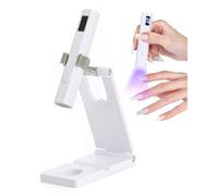 lulir Lampada UV LED Unghie Portatile, Mini Lampada UV LED Unghie Ricaricabile con Supporto Pieghevole, Fornetto Unghie Gel con Display LCD e 2 Timer, per Smalto Gel, Strass e Tip (Bianco)