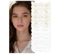lulir Tatuaggio Viso Glitter Lentiggini 24 Pcs, Tatuaggio di Lentiggini Dorato e Laser, Trucco Viso Festival Brillante per Donne, Festa e Carnevale Make Up Accessori
