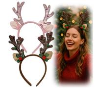 LuLiyLdJ 2 Pezzi cerchietto renne, Natale renna cerchietto, Fascia per la festa di capodanno di natale