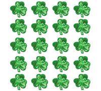 LuLiyLdJ 20 Pezzi Toppe a Forma di Quadrifoglio,Toppe Adesive per Tessuti,St Patrick's Day Decorazioni,St. Patrick'S Day Toppe a forma di Quadrifoglio,Paillettes,per vestiti,Decorazioni fai da te