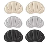 LuLiyLdJ 4 Paia Cuscinetti per Tallone Solette Antiscivolo Protezioni per Tallone Grandi Cuscinetti Antiscivolo per Scarpe da Ginnastica da Uomo e Donna (Colore Pelle + Nero + Grigio)
