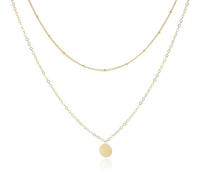 LuLiyLdJ Collana Donna, collane Donne, Collana con Pendente in Paillettes a Doppio Strato(Oro), 1 Pezzo