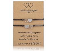 LuLiyLdJ set di 2 braccialetti madre e figlia abbinati a forma di cuore gioielli bracciale bambina regali di compleanno per mamma e figlia bambine