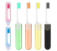 LuLiyLdJ Spazzolino da viaggio pieghevole da 6 pezzi, portatile, morbido, con setole in nylon, adatto per viaggi d'affari e turismo