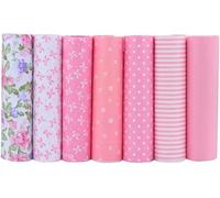 Lulizzie - Lotto di 7 scampoli di tessuto in 100% cotone, 40,6 x 50,8 cm, per trapunte, scrapbooking, progetti fai da te, collage con piccoli puntini sparsi con elementi floreali