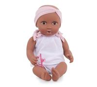 LullaBaby - Baby Doll - Completo 2 pezzi e fascia per capelli rosa - Bambola realistica da 36 cm - Carnagione calda e occhi marroni - Giocattolo per bambini da 2 anni in su