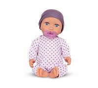 LullaBaby - Baby Doll - Pigiama a pois lilla - Bambola realistica da 14 pollici - Carnagione chiara e occhi azzurri - Corpo morbido e vestito rimovibile - Giocattolo per bambini da 2 anni in su