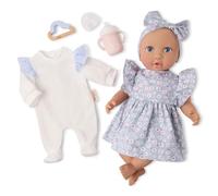 LullaBaby Bambola realistica 36 cm con set nascita e pigiama blu, Set da 9