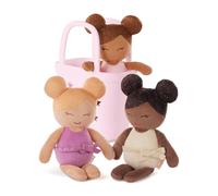 LullaBaby - Bambole da bagno lavabili per un vero gioco d'acqua - Set di 3 pezzi di morbide bambole di peluche - Giocattolo da vasca per bambini da 2 anni in su