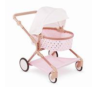 LullaBaby passeggino per bambole doppio rosa con stelle dorate