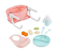 LullaBaby Seggiolino da tavolo per bambole con set pappa, 12 pezzi