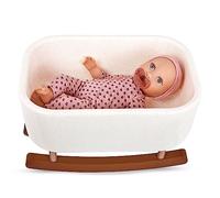 LullaBaby Set Bambola con Culla a Dondolo, Bambola realistica 36 cm