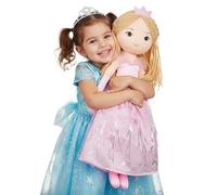 Lullaberry Bambola di pezza principessa Seraphina Rainbowdream di 75 cm, taglia XL, adorabile bambola di pezza a grandezza naturale, regalo per ragazze, vestito rosa