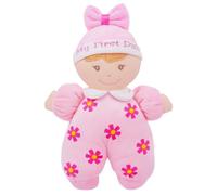 Lullaberry My First Doll Sophia, bambola in morbido peluche con sonaglio, 23 cm, vestito rosa