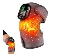 Lullapad Ginocchiera a luce rossa con massaggio a vibrazione, ginocchiera riscaldata senza fili con luci a infrarossi 660 nm e 850 nm, ricaricabile 5000 mAh, supporto regolabile per il comfort, regalo