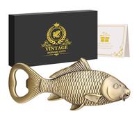 LULLEA Apribottiglie per carpa e birra, pesce, idea regalo per pescatori, regalo per la festa del papà, regalo di compleanno per pescatori, papà e nonno, con confezione regalo
