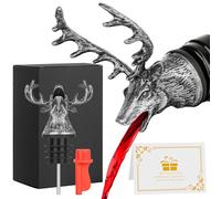 LULLEA Beccuccio versatore per liquori a testa di cervo, versatore e tappo per bottiglie di vino, regali di addio al celibato, regali di compleanno, caccia regali per cacciatori, uomini e donne,