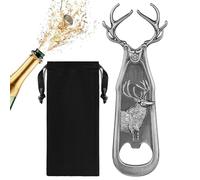 LULLEA Regali da cacciatore, apribottiglie con cervo, regalo di Natale, regalo di compleanno per uomini, donne, papà, regali di cervo per gli appassionati di cervi, cacciatori, argento