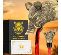 LULLEA Testa di cinghiale 2 in 1 aeratore e versatore per bottiglie di vino, tappo, regalo per cacciatori, beccuccio per liquore e alcolici