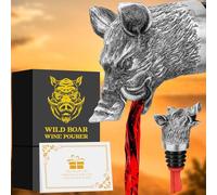 LULLEA Testa di Cinghiale Aeratore per Vino 2-in-1 Versatore e Tappo per Bottiglia per Uomini e Donne, Regali di Caccia per Cacciatori, Versatori per Bottiglie di Liquore Beccuccio per Alcolici e
