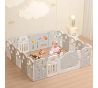 LulliSpace Box per bambini, per bambini e bambini, centro attività per bambini, cortile di sicurezza, per interni ed esterni, recinzione per bambini con pannello di gioco, blocco di sicurezza, basi