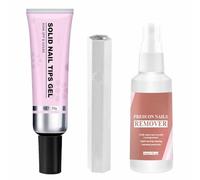 Lulou Magic Solid Nail Glue Kit 3-In-1 Nail Art Kits,Solid Nail Glue Gel,Solid Nail Tips Gel for Nail Art,Nail Glue Remover for Press on Nails