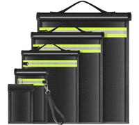 Lulrsay Faraday - Confezione da 5 sacchetti Faraday a prova di EMP, per computer portatili, tablet, telefoni e chiavi dell'auto, gabbia Faraday con manico e striscia riflettente, sacchetti EMP per