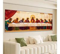 L'Ultima Cena Diamond Painting Kit Completo, Retrò Diamond Painting Grande 75x35cm, Fai da Te 5D Diamantini Crystal Art Strass Ricamo a Punto Croce Artigianale Kit Decorazione Domestica, Regali 0R-728