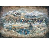 L'ultima Cena Dipingere con i Numeri Adulti, Kit di Pittura a Olio su Tela Fai-da-Te per Bambini, Paint by Numbers XXL 60x90cm,Religione Pittura con i Numeri, Pittura a Mano, Parete Decorazioni Casa