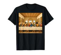 L'Ultima Cena per Gatti, Funny Cats, Cat Lovers, Cat Art Classic Maglietta