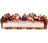 L'ultima Cena Scultura Resina Statua Figurina 36x12 Cm Religione Cattolica