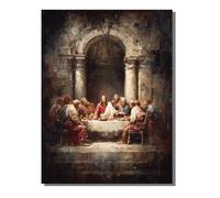 L'Ultima CenaDipingere con i Numeri Adulti, Dipingere con i Numeri Astratto, Fai da te Paint by Numbers Kits Pennelli e 36 Pigmento Acrilico, Hobby Creativi Decorazioni Casa Regalo 80x110 cm ZBSWK440