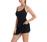 L'ultimo abito attivo senza schiena per il controllo della pancia, realizzato per movimenti e semplici pause igieniche, pause per yoga e tennis, Nero , XXL