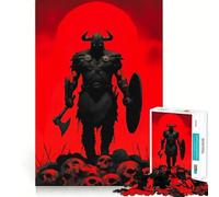 L'ultimo berserker - Guerriero vichingo su un mucchio di teschi Puzzle per ragazzi da 1000 pezzi Migliora la memoria Rilassati Tempo Bordo preciso 38x52cm