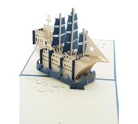 LuLu Biglietto pop-up 3D - nave, veliero, biglietto di compleanno e biglietto di ringraziamento per regalo, buono, Natale, invito, compleanno e congratulazioni