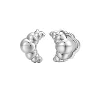 Lulu & Jane Orecchini da donna ottone | Effetto argento, orecchini a cerchio, croissant