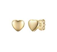 Lulu & Jane Orecchini da donna ottone oro giallo | Placcato oro giallo 14 carati, orecchini a lobo, cuore