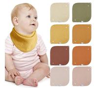 Lulu moon Bavaglino Neonato 100% Mussole Cotone, 8 Pezzi Baby Bandana Bavaglino Panno per Burp Neonati Bambino (acero)