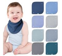 Lulu moon Bavaglino Neonato 100% Mussole Cotone, 8 Pezzi Baby Bandana Bavaglino Panno per Burp Neonati Bambino (ocean)