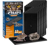 LULUCATCH Mouse Traps, 12 Pack Glue Traps, Pre-Baited Non-Toxic Bulk Mouse Traps Indoor for Home, Rat Traps Indoor for Mole, Mice, Snakes, Rodents, Pet Safe Pest Control