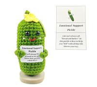 lulucross Sottaceto positivo all'uncinetto con carta di supporto dell'umore positivo, può essere utilizzato come regalo per la decorazione della casa dell'ufficio di un amico