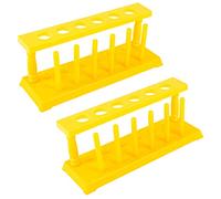 LuluDa Portaprovette Da Laboratorio Portatile Staccabile Da 2 Pezzi Portaprovette Da Laboratorio In Plastica Con 6 Perni Di Asciugatura Supporto Per Organizzazione Provette Salvaspazio a 6 Colonne