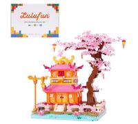 LULUFUN Sakura Tree Temple Building Blocks, set di modelli di blocchi da costruzione, giocattoli regalo per adolescenti e adulti