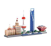 LULUFUN Set di blocchi da costruzione, kit di costruzione per skyline di Shanghai, mini mattoni per adulti, regali giocattolo per compleanno, Natale, Capodanno, 3236 pezzi