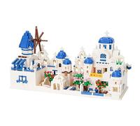 LULUFUN Set di mattoni da costruzione, architettura del Mar Egeo Santorini, mini scatola da costruzione per adulti, giocattolo regalo per compleanno, Natale, Capodanno, 4310 pezzi