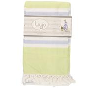 Lulujo - Asciugamano turco, colore: Verde lime/Blu