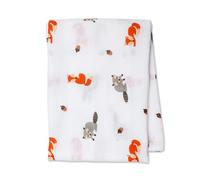 Lulujo Baby 121-000-028 Copertina di Fasciare - Swaddling Blanket, 120 x120 cm, Multicolore (Amici della Foresta)