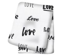 Lulujo Baby 121-005-014 Copertina di Fasciare - Swaddling Blanket, 120 x120 cm, Multicolore (Amore)