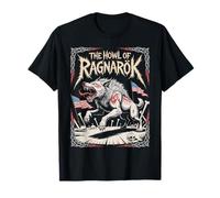 L'ululato di Ragnarok Mito norreno Wolf Warrior Viking Saga Maglietta