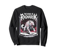 L'ululato di Ragnarok Wolf Viking Norse Warrior Myth Saga Felpa